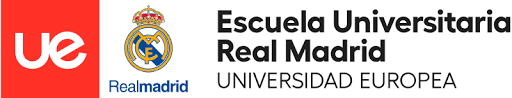 Logo en color de la escuela universitaria del real madrid y universidad europea